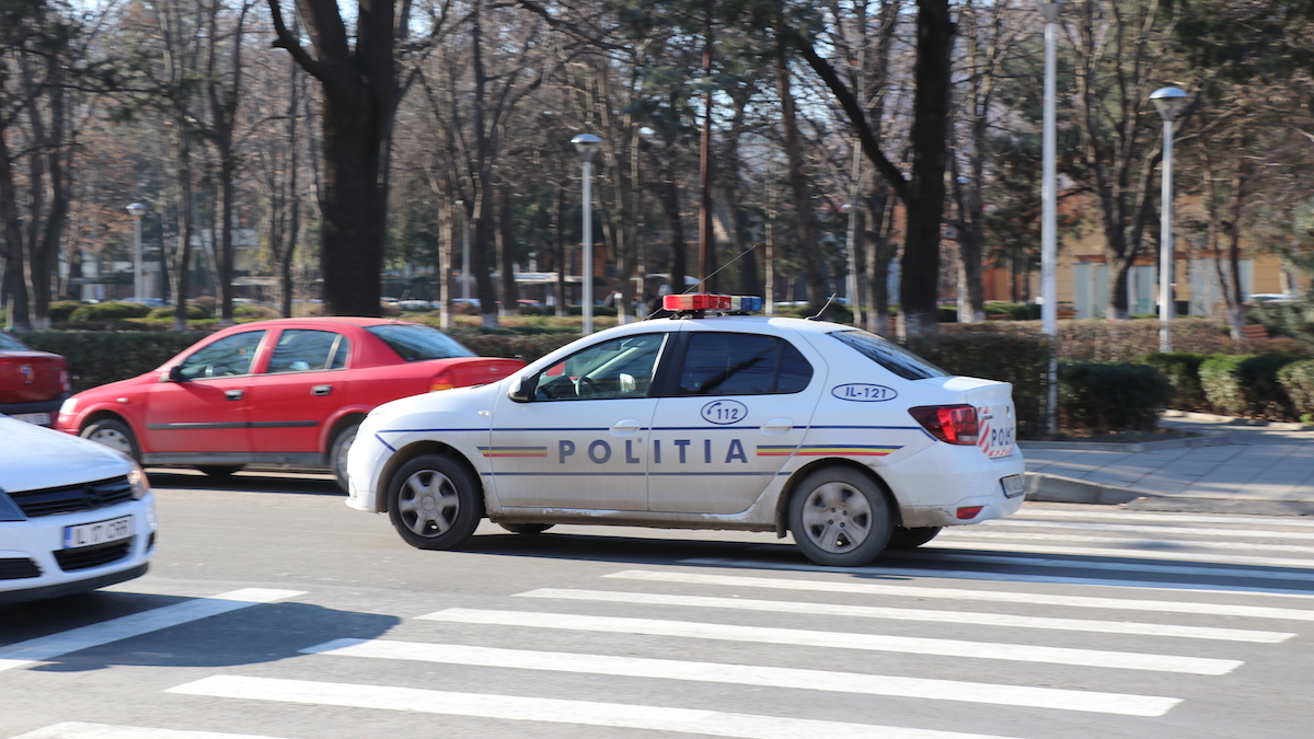 Mașină de poliție în Slobozia. FOTO Adrian Boioglu