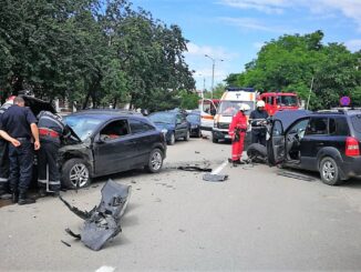 Accident rutier, soldat cu pagube materiale, produs în Slobozia. FOTO IPJ Ialomița