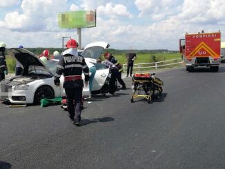 Trei răniți într-un accident rutier produs la ieșire din Slobozia. FOTO ISU Ialomița