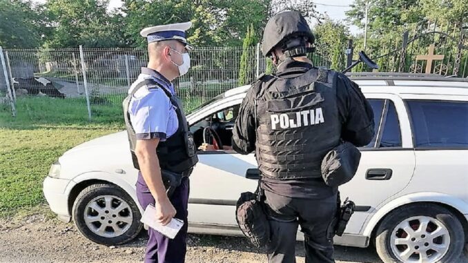 Acțiuni de prevenire a răspândirii virusului COVID-19 pe raza municipiului Slobozia. FOTO IPJ Ialomița