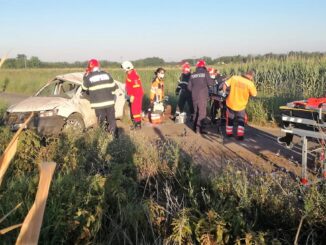 Accident rutier pe DC 27 între localitatea Roșiori și satul Chiroiu. FOTO ISU Ialomița