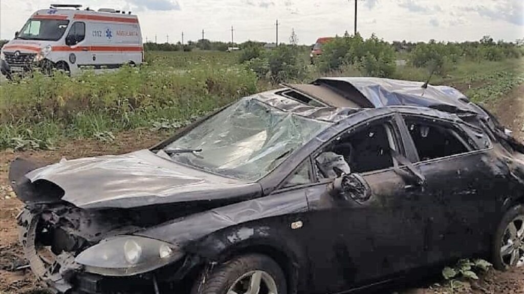 Accident de circulație soldat cu rănirea a trei copii, la ieșire din localitatea Andrășești. FOTO IPJ Ialomița