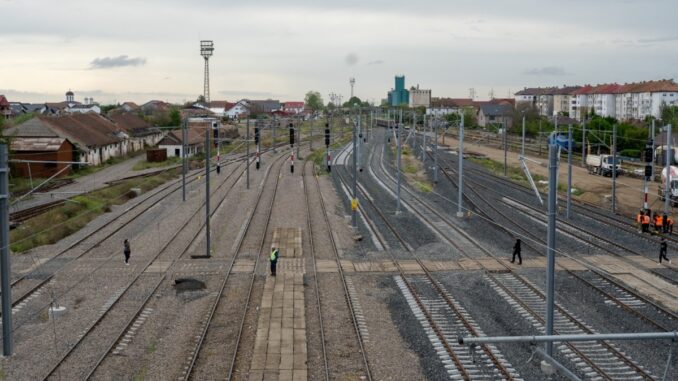 Lucrări de modernizare la stația CF Fetești .FOTO CFR Constanța