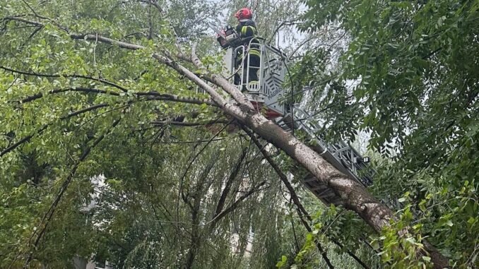ISU Ialomița, în acțiune, după furtuna din Slobozia. FOTO ISU Ialomița ISU Ialomița, în acțiune, după furtuna din Slobozia. FOTO ISU Ialomița